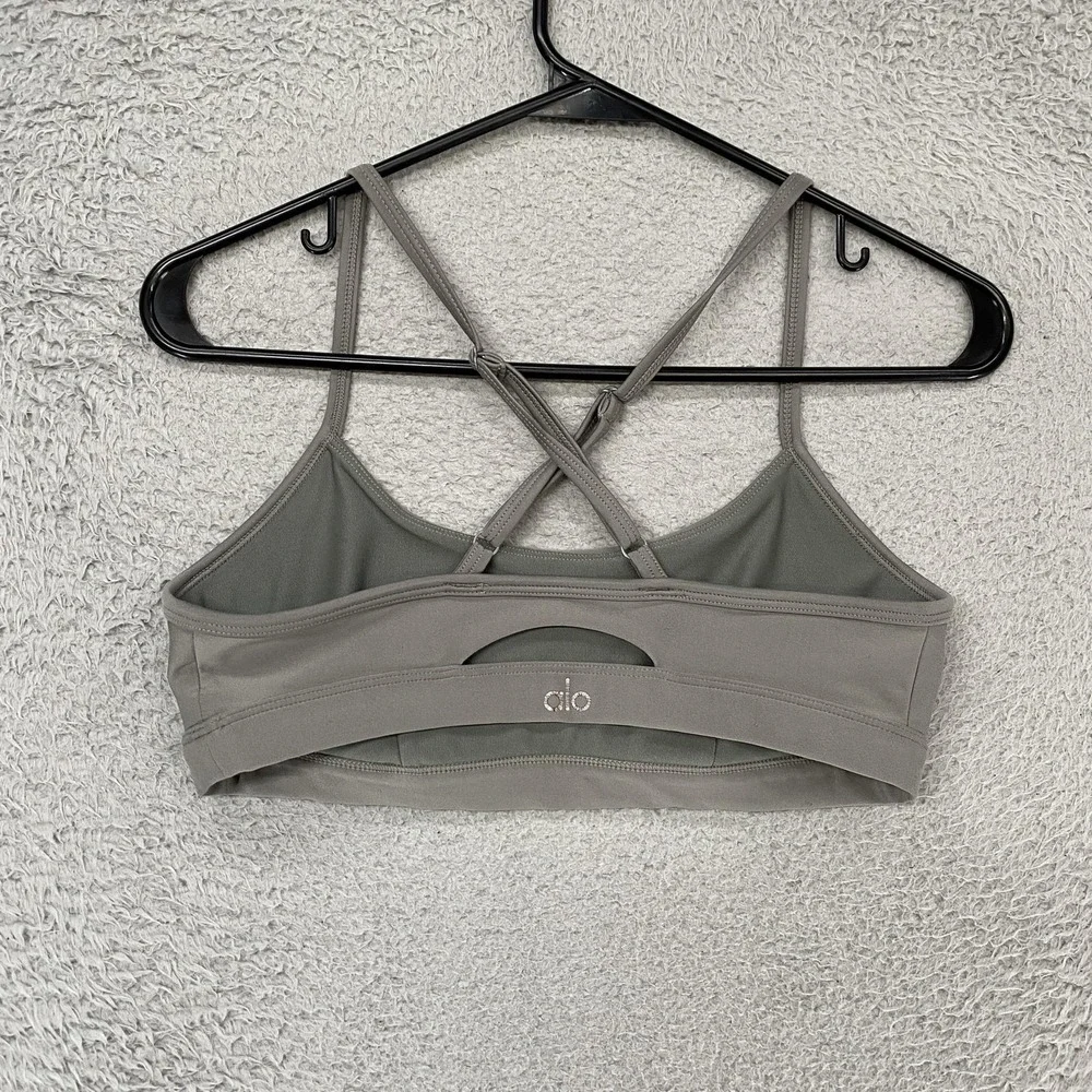Alo Yoga Airlift Intrigue Bra Womens Small Green Crossback Yoga Gym Activewear